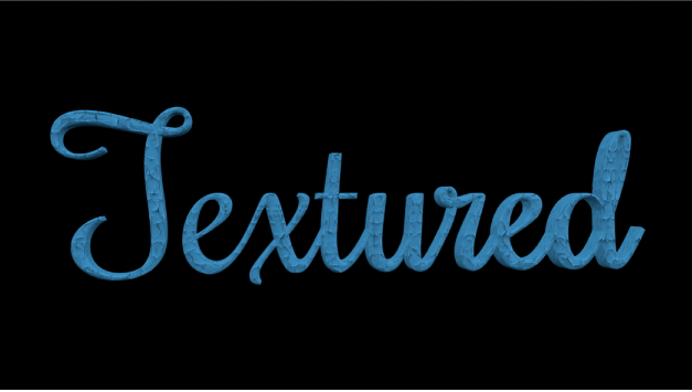 Calque de peinture texturée appliqué à du texte 3D dans le canevas