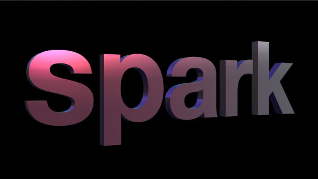 Texte 3D pivoté dans le canevas avec un dégradé de métal personnalisé