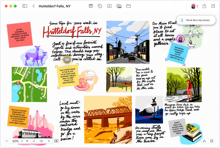 La app Freeform abierta en una Mac.