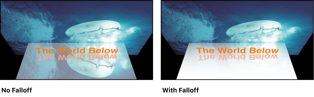 Canvas mit dem Effekt der Option „Nachlassen“ bei einer Reflexion