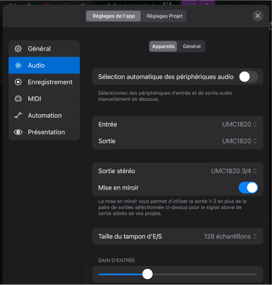 Figure. Appareil audio multicanaux.