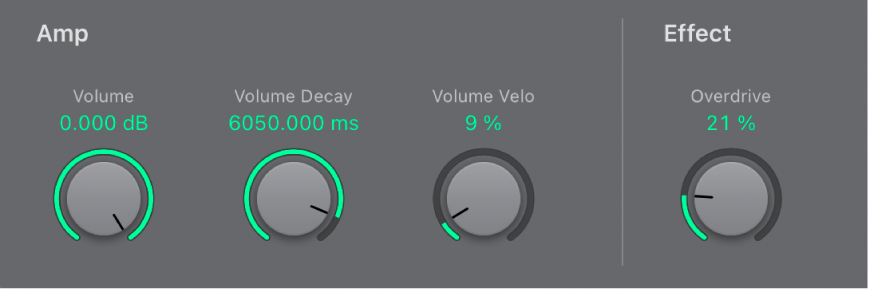 그림. ES M Level Envelope 및 Effect 파라미터.