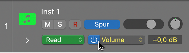Abbildung. Einblendmenü „Automationsparameter“
