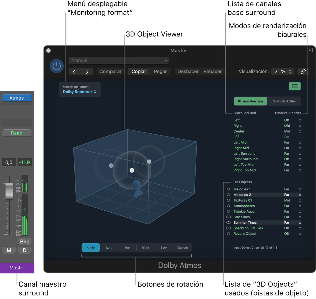 Ilustración. Ventana del módulo Dolby Atmos.