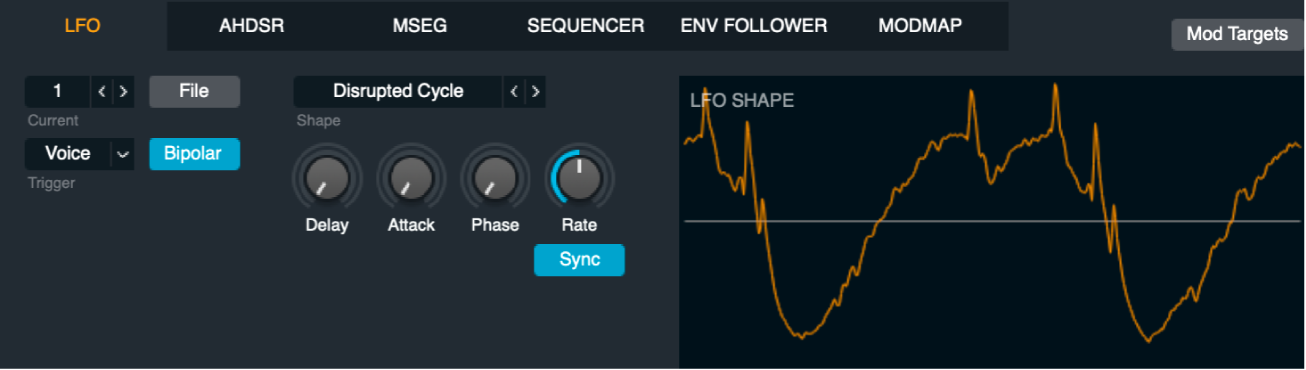 Figure. Tableau de bord LFO.