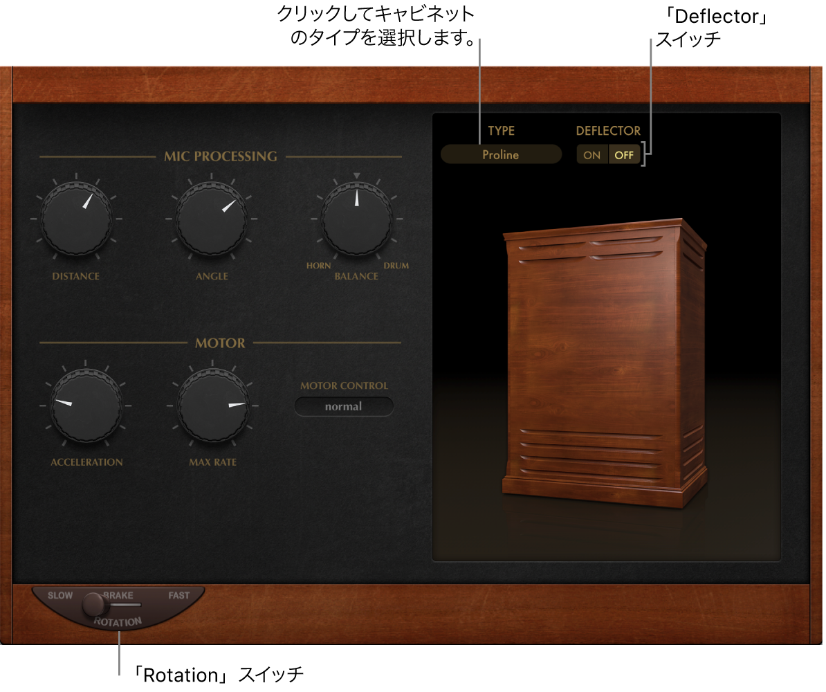 図。Rotor Cabinetエフェクトウインドウ。