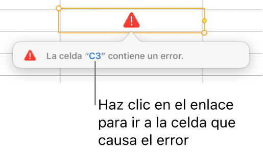 Enlace de error de celda.