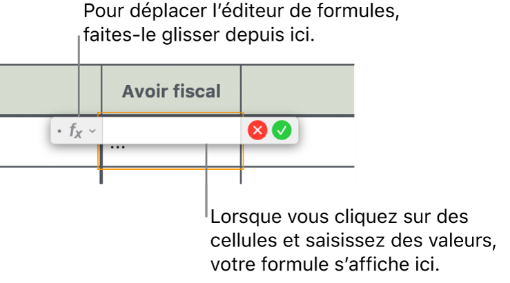 L’éditeur de formules.