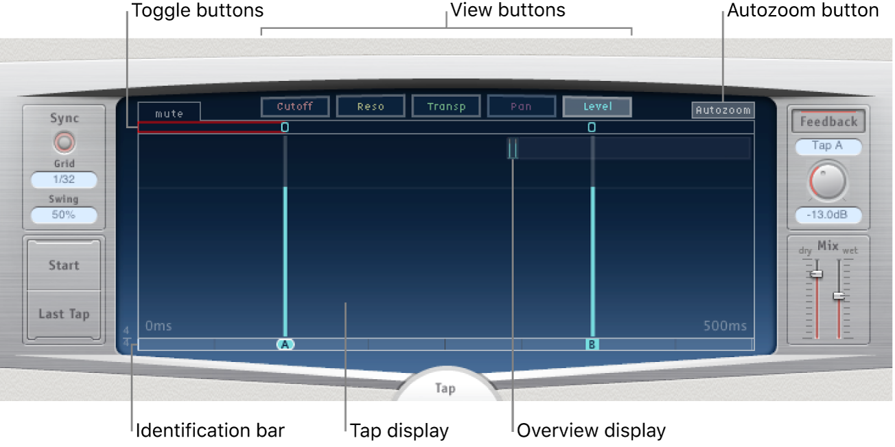 The Delay Designer main display.