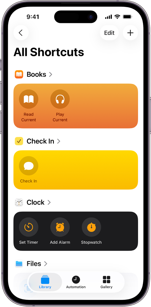 Ikony skrótów na ekranie Wszystkie skróty.