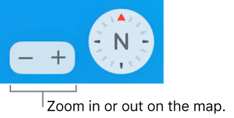 Zoom buttons on the map.