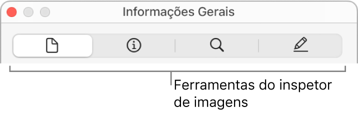 Ferramentas do inspetor de imagem.