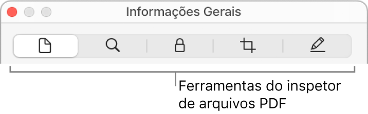 Ferramentas do inspetor de PDF.