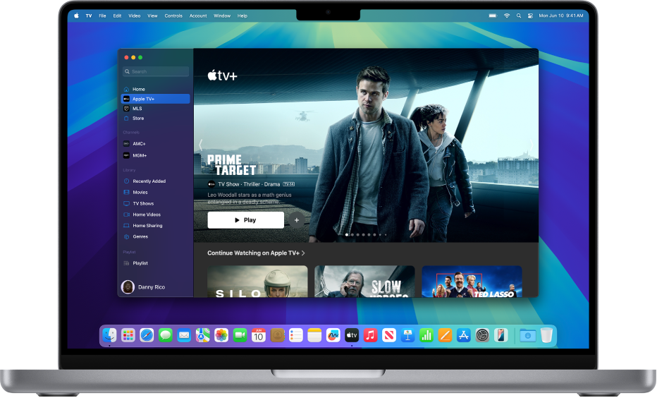 نافذة تطبيق Apple TV تعرض Apple TV+.