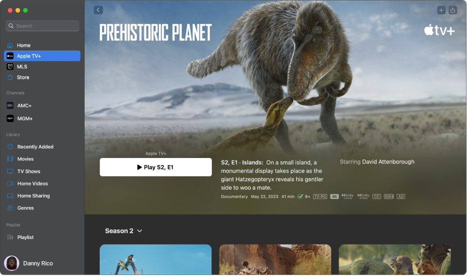Apple TV App 顯示更多關於 Apple TV+ 節目的資料。