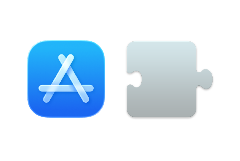 Icons representing the App Store and macOS extensions.
