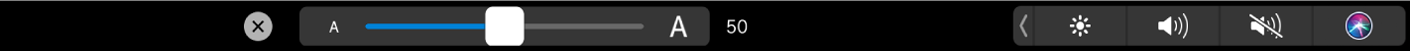 Options de taille de texte dans la Touch Bar