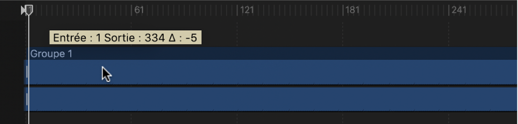 Déplacement de la barre de temps d’un objet 3D à l’image 1 dans la timeline
