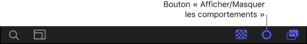Bouton « Afficher/Masquer les comportements » dans la liste Calques