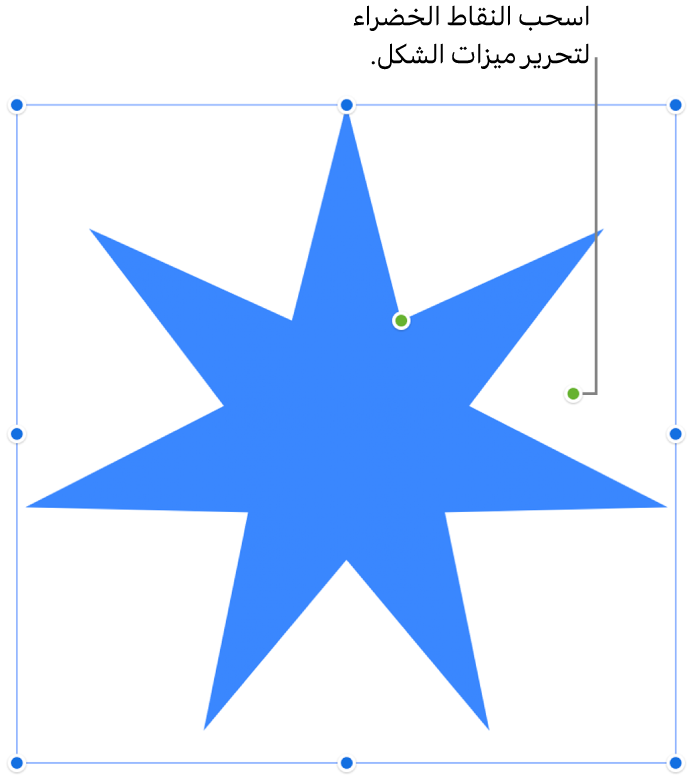 شكل مع مقابض تحديد.