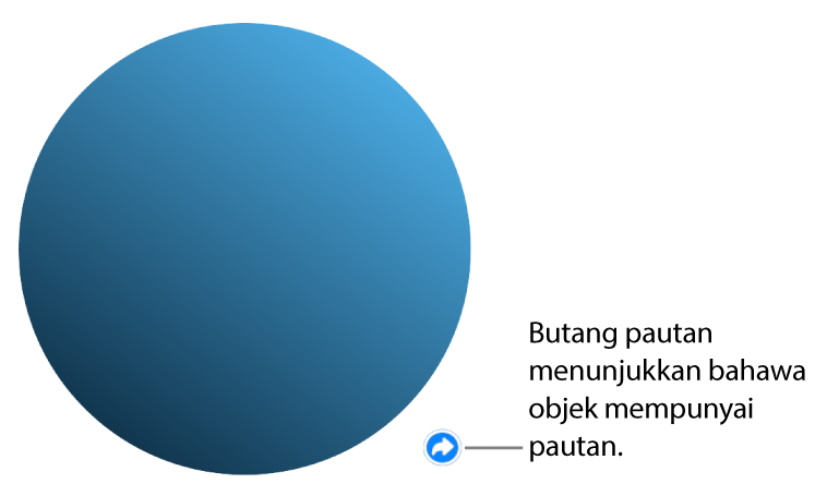Butang pautan pada bentuk.