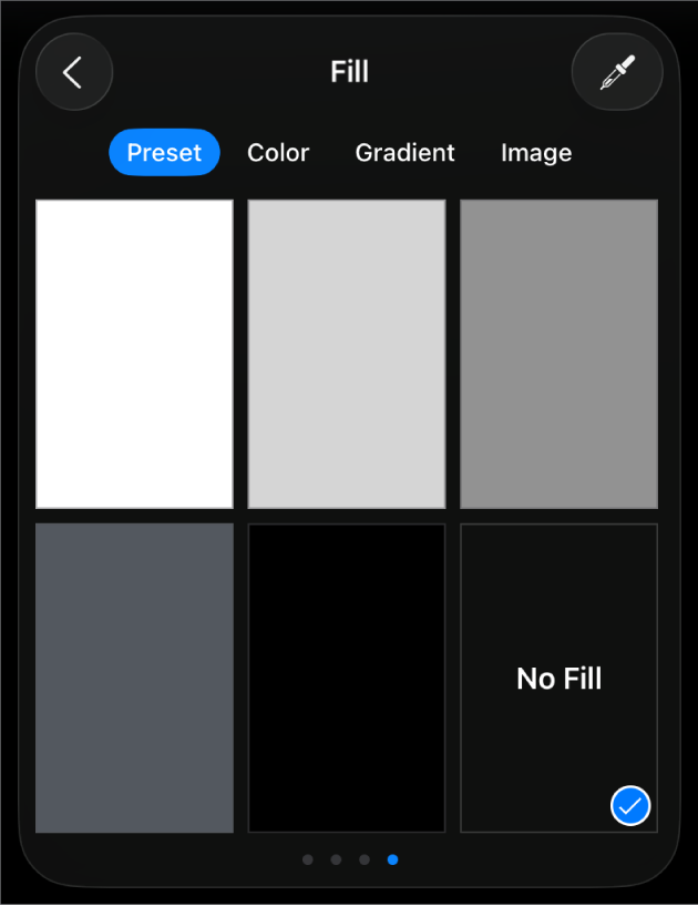 「填滿」控制項目,已選擇「不填滿」。