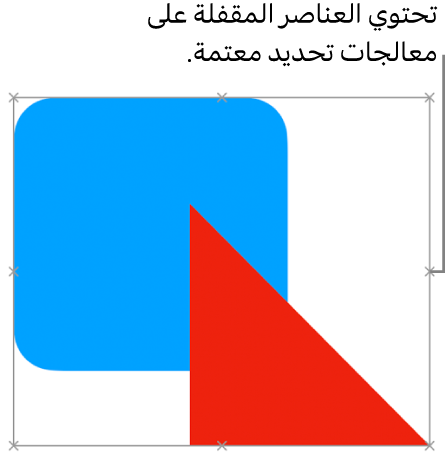 كائنات مقفلة مع مقابض تحديد باهتة.