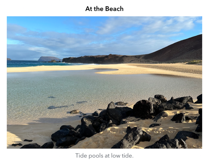 Objekt s nadpisem a popisným titulkem