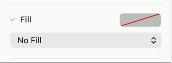 Betjeningsmulighederne til Udfyld med Intet fyld valgt.
