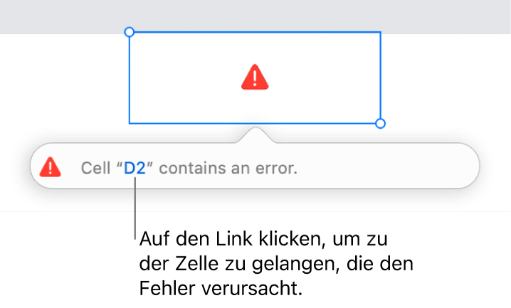Eine Zellenreferenz bei einem Fehler