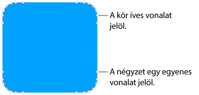 Alakzat szerkeszthető pontokkal.