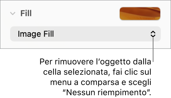 Controllo per rimuovere un oggetto dalla cella selezionata.