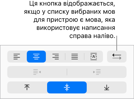 Кнопка напряму тексту в абзаці в засобах вирівнювання тексту.