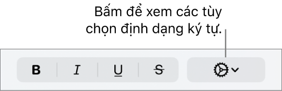 Nút Tùy chọn nâng cao bên cạnh các nút Đậm, Nghiêng và Gạch chân.