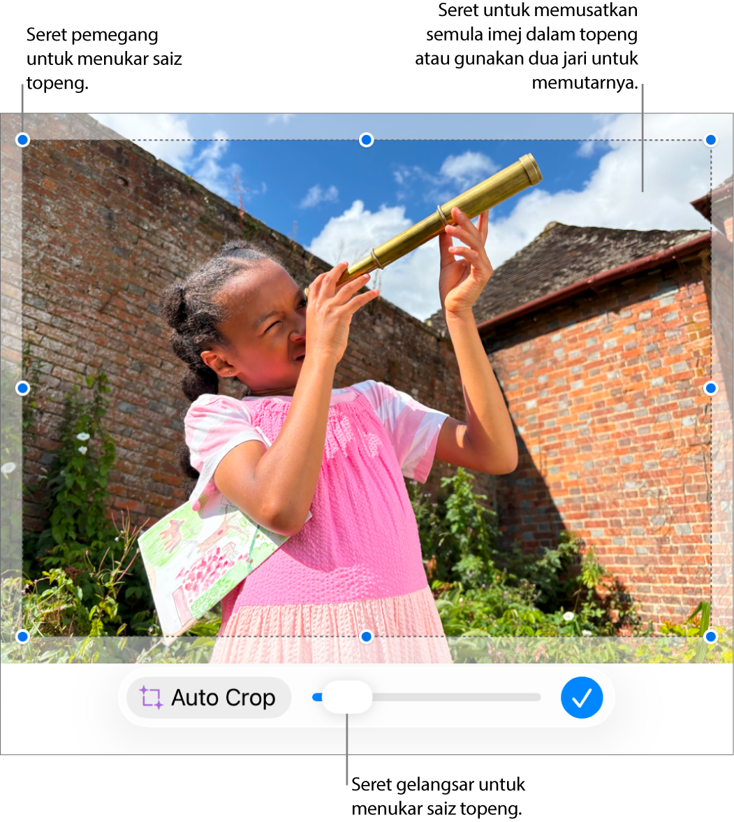 Gelangsar topeng di bahagian bawah foto.