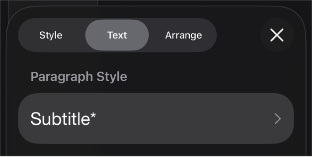 Styl akapitu z gwiazdką oraz znajdującym się po prawej stronie przyciskiem Uaktualnij.