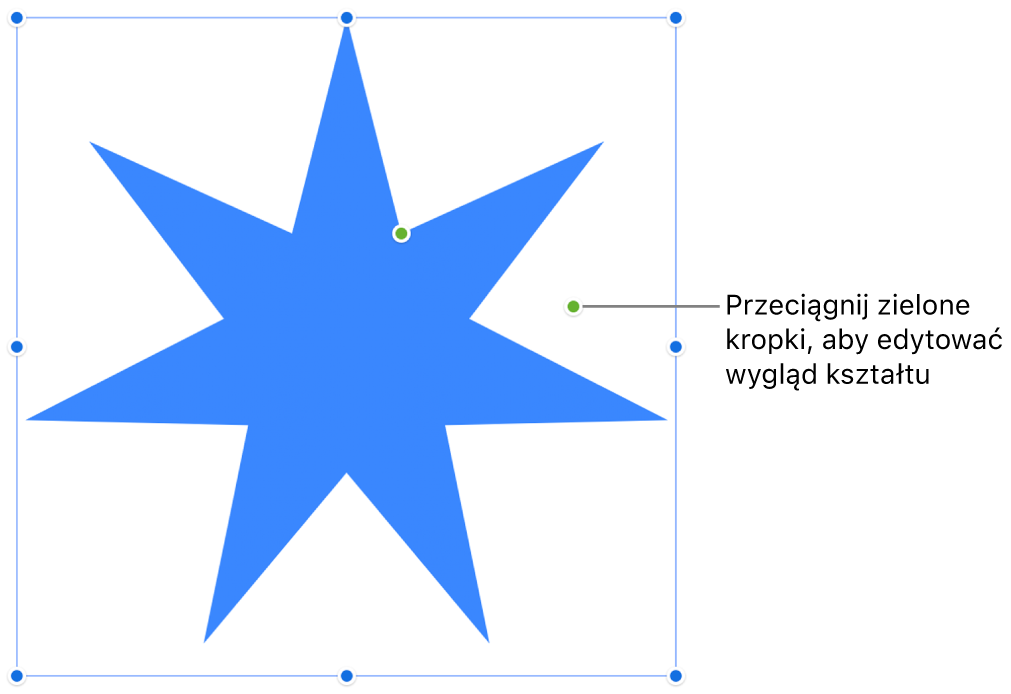 Kształt z uchwytami zaznaczenia.