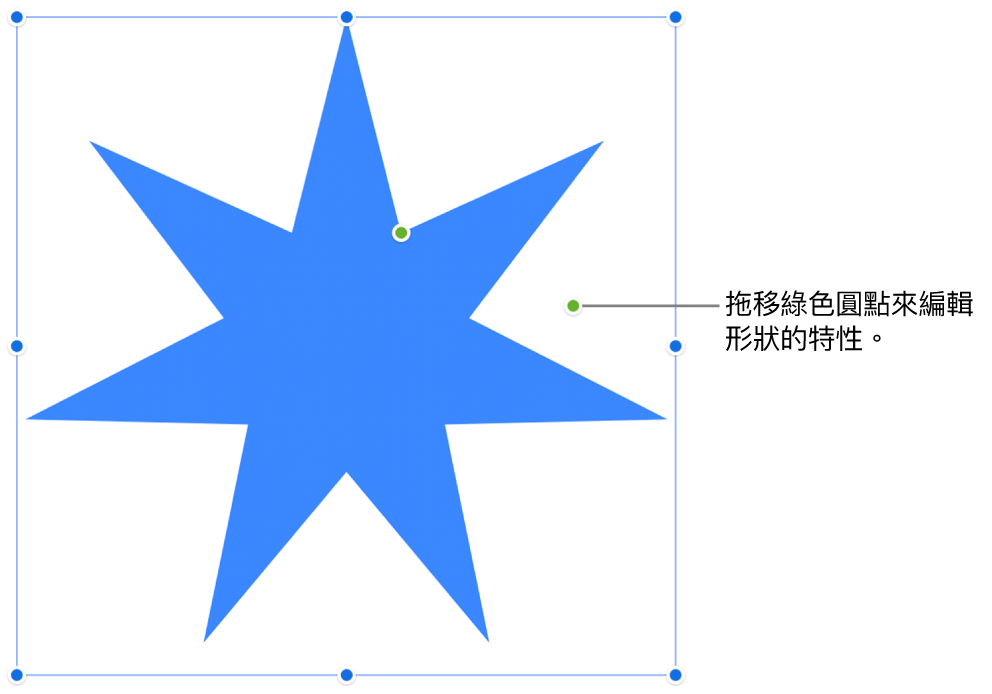 帶有選取控點的形狀。