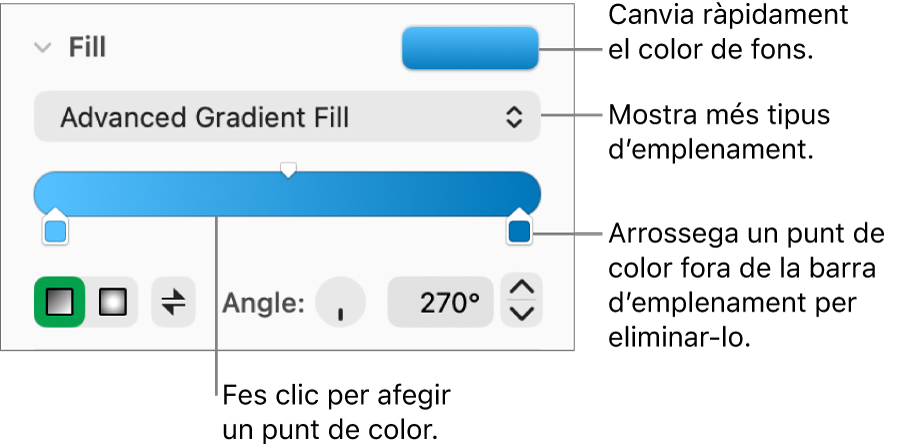 Control per omplir objectes amb colors.