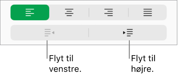 Muligheder til afsnitsjustering.