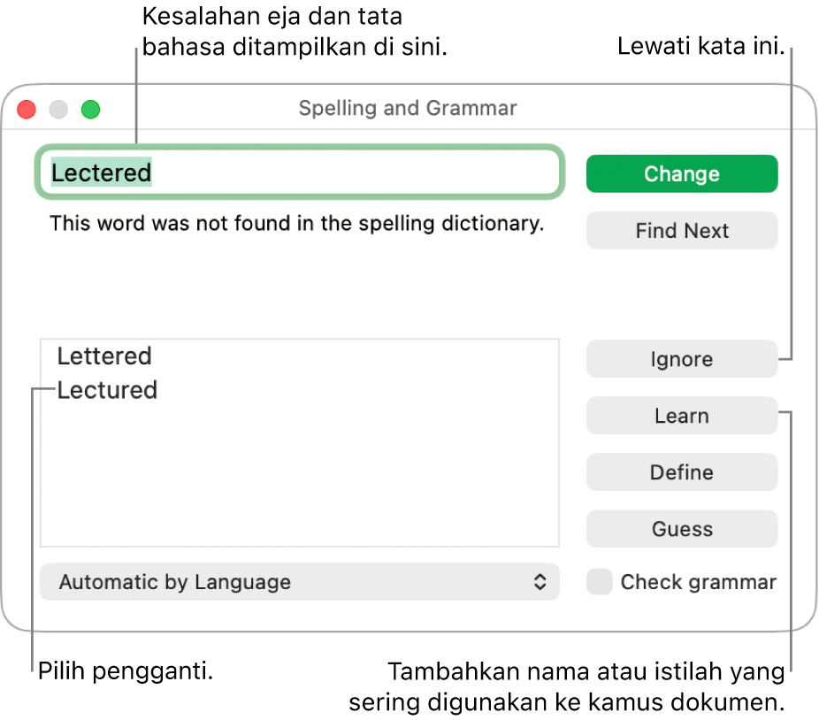 Jendela Ejaan dan Tata Bahasa.