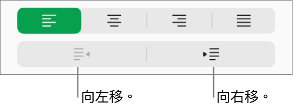 段落對齊選項。