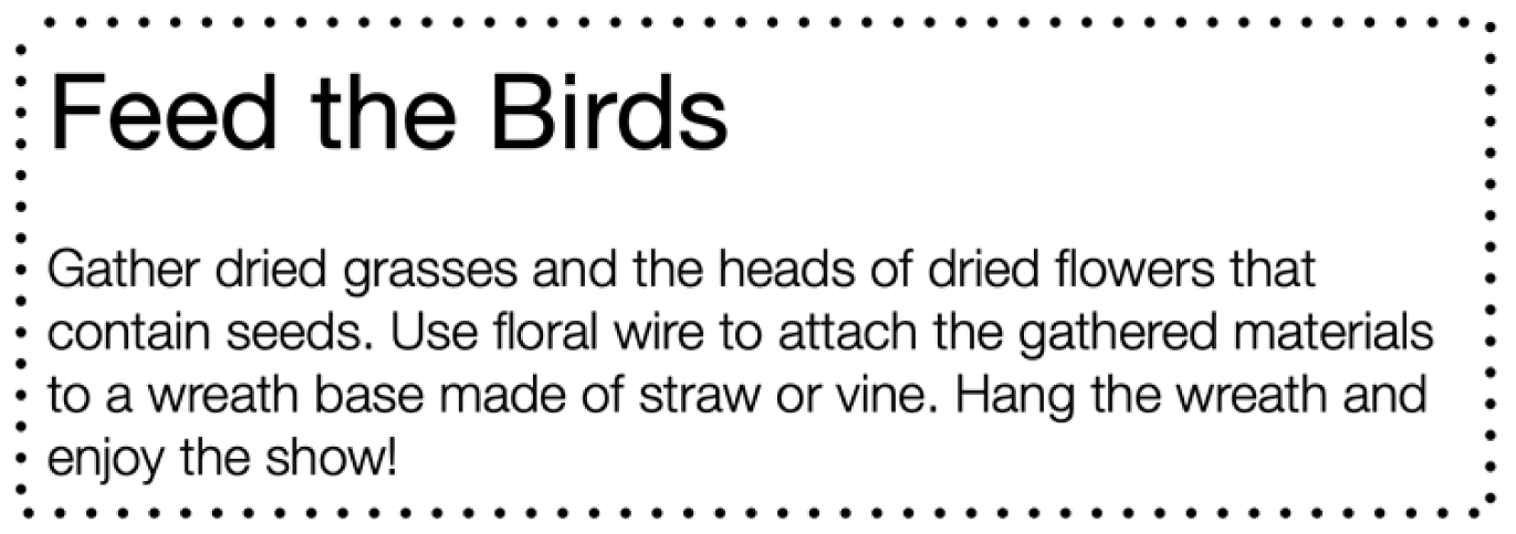 A paragraph with a dotted line border.