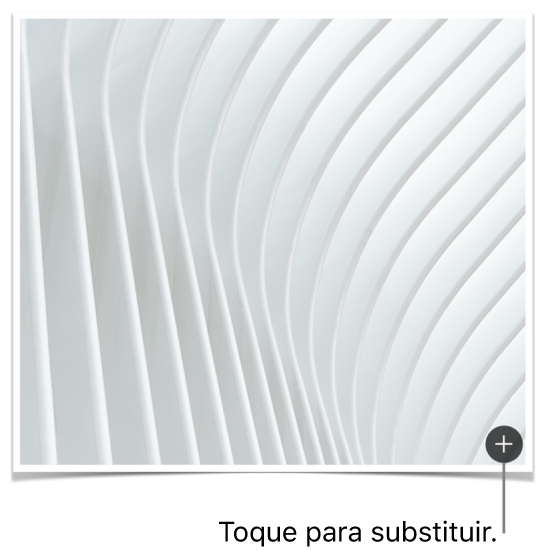 Uma imagem com um botão "Substituir imagem”.