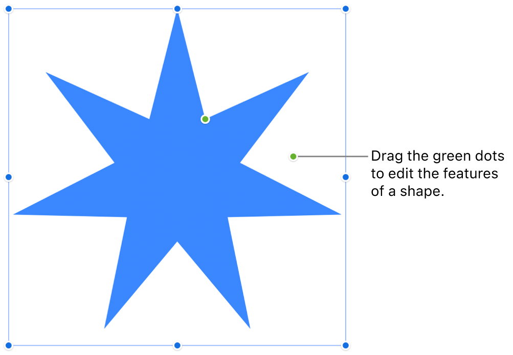 A shape with selection handles.