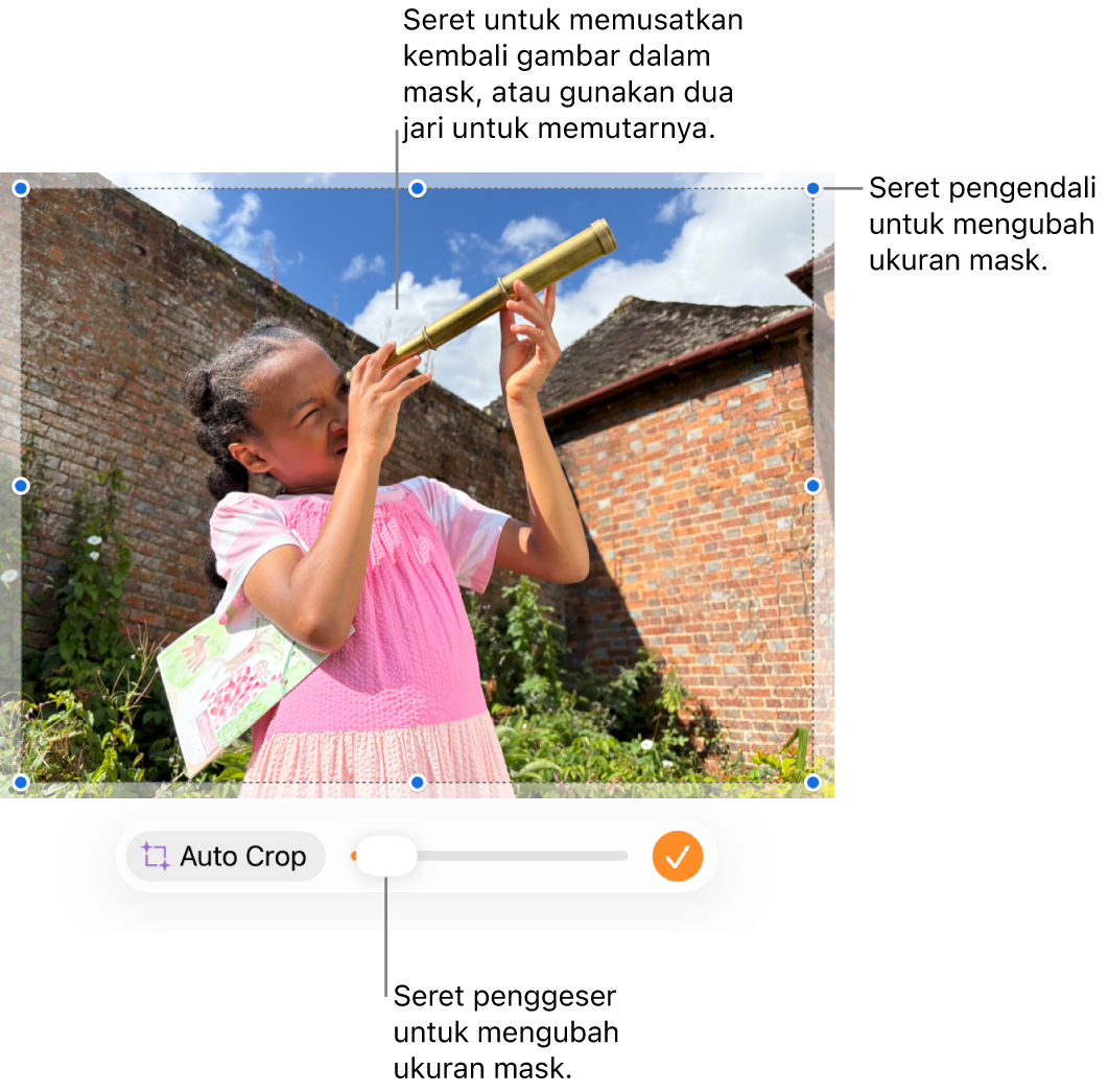 Kontrol mask pada foto.