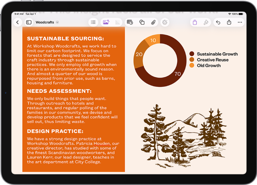 Bentuk dengan teks melimpah sekelilingnya pada tiga sisi.