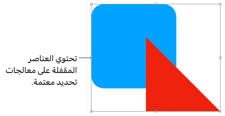 كائنات مقفلة مع مقابض تحديد باهتة.