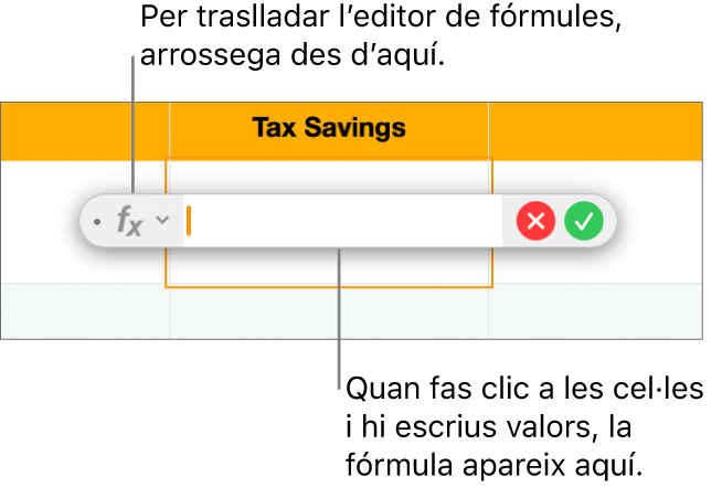 L’editor de fórmules.