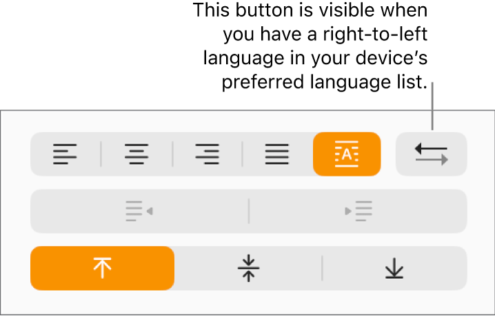 The paragraph direction button next to paragraph alignment buttons.